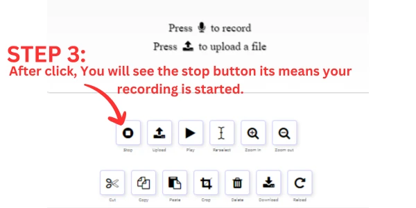 step3 speak now in microphone, your voice is started recording